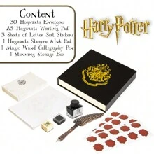 Harry Potter Calligraphy Set Quill Fountain Pen Ink Paper Envelopes Bottle Stamp Writing Feather Gift - Multicolor - View 3