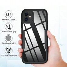 Hadaasi 1pc 2-In-1 Front & Back Full Coverage Transparent Case With Screen Protector, TPU Soft Edge + PC Hard Back Plate Combo Phone Case Compatible With Apple 17 Pro/17 Pro Max/Apple Air/17/16E/16 Pro Max And Galaxy S26 Ultra/S26 Plus/S26/S26 Edge - Black - View 6