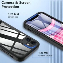 Hadaasi 1pc 2-In-1 Front & Back Full Coverage Transparent Case With Screen Protector, TPU Soft Edge + PC Hard Back Plate Combo Phone Case Compatible With Apple 17 Pro/17 Pro Max/Apple Air/17/16E/16 Pro Max And Galaxy S26 Ultra/S26 Plus/S26/S26 Edge - Black - View 7