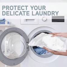 Mesh Laundry Bag Washing Machine Organizer Set Of 8PCS - White - View 4