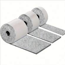 Rolo de 3 peças de almofadas de feltro autoadesivas para móveis, almofadas protetoras multiuso para piso de madeira dura, para armário, mesa, cadeiras, artesanato - acabamento durável anti-riscos para outros materiais, tipo com face de metal