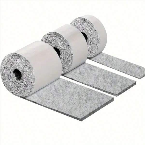 3 rotoli di tamponi in feltro autoadesivi per mobili, protezione multi-uso per pavimenti in legno duro, per armadi, tavoli, sedie, artigianato - protezione antiscivolo e antigraffio durevole per altri materiali, tipo a faccia metallica