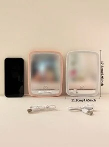 1 Gương Trang Điểm Có Đèn LED, Có Thể Gập Lại, Di Động, Trang Trí, Thích Hợp Cho Sinh Viên Đại Học Và Người Hâm Mộ INS, Quà Tặng Ngày Của Mẹ - trắng - Xem 8