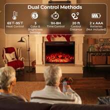Lifezeal 23" Electric Fireplace Insert With Remote Control Adjustable Flame Color Brightness - View 6