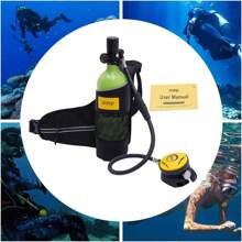 SHZICMY 1L 32.8ft Mini Scuba Tank, 3.54 X 13.8 Inch 3000psi Small Portable Lung Diving Tank With 360° Swivel Joint - Green - View 1