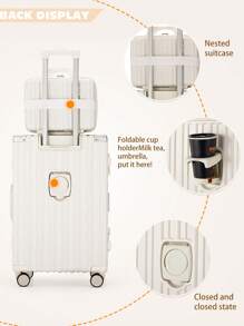 Aluminum Frame 20/22/24/26 Inch Luggage & Cosmetic Storage 2pcs Set, With Spinner Wheels, Carry-On Size Suitcase Travel Suitcase Suitcases Suit Case Travel Luggage Carry On Suitcase Carry On Hand Luggage Suitcase Set Luggage Set Luggage Bag - Multicolor - View 4