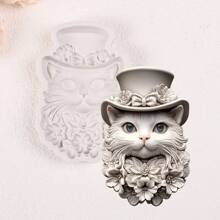 1 pieza Molde de silicona con forma de gato, adecuado para molduras DIY, apto para Moldes artesanales DI Y para decoraciones - Gris - Ver 7