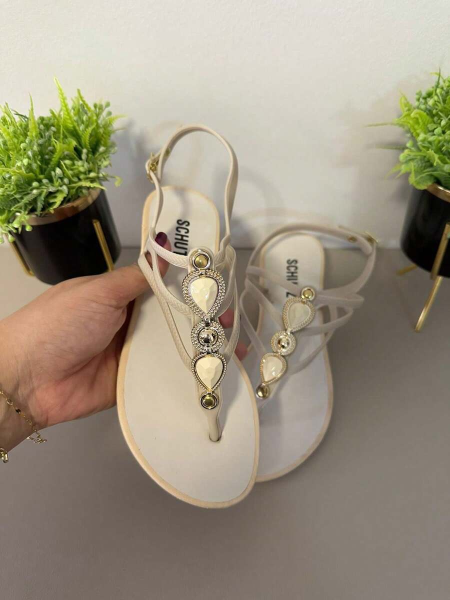 Women's Flat Sandals Comfortable Flip Flops Women's Footwear - Beige - View 1