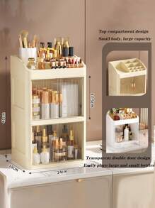 Large Capacity Transparent Cosmetic Storage Box - Multi-Layer Sliding Drawer Style, Suitable For Makeup, Skincare And Lipstick - Lightweight Plastic Vanity Organizer,For Holiday Beach, Bathroom Collection, Bedroom Collection, Large Capacity - Multicolor - View 19