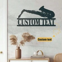 1pc Customized Saxophone Metal Wall Art, Modern Decorative Iron Plaque, Suitable For Office, Living Room, Bedroom, Terrace, Kitchen, Garden, Store, Cafe, Ballroom, Bar, Country House Wall Decor, Housewarming, Holiday, Birthday Gift, Saxophone Music Lover Gift, Removable And Reusable. Gifts Graduation