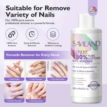 SAVILAND Nail Polish Remover: 2 PCS Effective Nail Remover Kit Magic Nail Remover Tool Safe Speed Up Removal For Nail Polish Gel Nails Acrylic Nail Dip Nail & Gel X Nail Salon Use - Clear - View 4