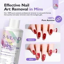 SAVILAND Nail Polish Remover: 2 PCS Effective Nail Remover Kit Magic Nail Remover Tool Safe Speed Up Removal For Nail Polish Gel Nails Acrylic Nail Dip Nail & Gel X Nail Salon Use - Clear - View 3