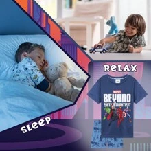 Marvel Pyjamas 2 Piece Summer Nightwear Set Short PJs The Avengers Breathable Loungewear - Blue - View 4