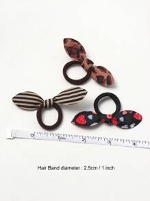 20pcs/Set Colorful Rabbit Ear Hair Scrunchies, Adorable Cartoon Bow Hair Ties For Women Ponytail Holders, Rubber Band,Gifts ,Hair Rope Hair Accessories Head Accessories Elastic Band - Multicolor - View 5