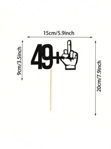 50个/套蛋糕装饰插牌 - 50岁生日派对装饰 - 趣味50岁生日派对用品 - 彩色 - 查看 4