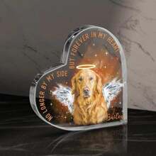 You Smiled With Your Eyes Custom Dog Acrylic Plaque, Personalized Heart Shaped Deceased Pet Plaque, Pet Memorial Gifts,Four Patterns To Choose From