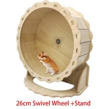 Wooden Hamster Wheels For Small Pets Silent Hamster Exercise Wheel Spinner Wheel For Gerbils, Guinea Pigs, Dwarf, Hamster (15cm/19cm/21cm/23cm/26cm) - Multicolor - View 1