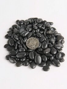 1pcs300/500/800g Decorative Pebbles, Black Polished Stones, Succulent Plants, Potted Plants, Green Plants, Small Stones, Flower Vases, Fillers, Balcony Fish Tanks, Landscaping, Rain Flower Stones