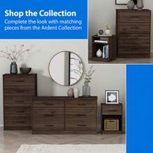 Mainstays Ardent 6 Drawer Dresser, White - Brown - View 11