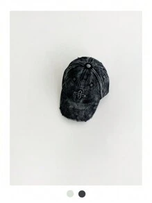1 件宽边破洞牛仔棒球帽，男女通用休闲可调节棒球帽，带问号刺绣的穿孔设计，复古水洗，适合春秋季节 - 彩色 - 查看 13