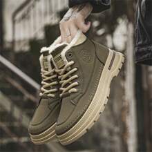 Neue Stil Mittelhohe Lässig Herrenschuhe, & vielseitiges Design, weiche Fütterung für Komfort, wasserdichtes Lederobermaterial, Schnürung, rutschfeste & langanhaltend Laufsohle, Outdoor Lässig Arbeitsschuhe