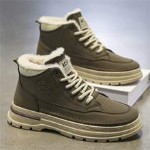 Neue Stil Mittelhohe Lässig Herrenschuhe, & vielseitiges Design, weiche Fütterung für Komfort, wasserdichtes Lederobermaterial, Schnürung, rutschfeste & langanhaltend Laufsohle, Outdoor Lässig Arbeitsschuhe