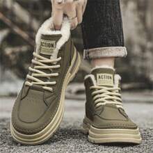 Neue Stil Mittelhohe Lässig Herrenschuhe, & vielseitiges Design, weiche Fütterung für Komfort, wasserdichtes Lederobermaterial, Schnürung, rutschfeste & langanhaltend Laufsohle, Outdoor Lässig Arbeitsschuhe