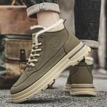 Neue Stil Mittelhohe Lässig Herrenschuhe, & vielseitiges Design, weiche Fütterung für Komfort, wasserdichtes Lederobermaterial, Schnürung, rutschfeste & langanhaltend Laufsohle, Outdoor Lässig Arbeitsschuhe