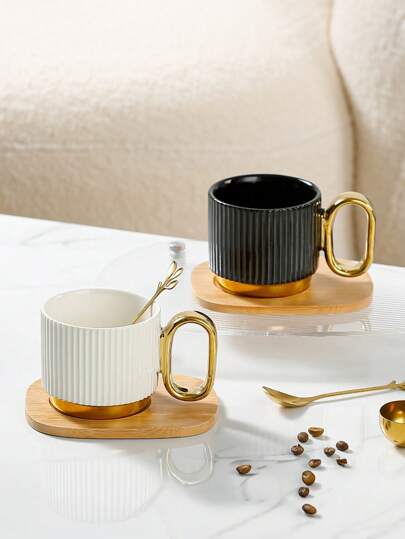 1 zestaw ceramicznych filiżanek do kawy i spodków, kubek, filiżanka do herbaty, filiżanka na wodę, butelka na wodę, dekoracja do domu i kuchni, nadaje się do herbaty, kawy, mleka, soku, na zewnątrz, na wesele, imprezę, prezent, Boże Narodzenie, dekoracja urodzinowa, rocznica, pudełka na lunch, pudełka bento, powrót do szkoły