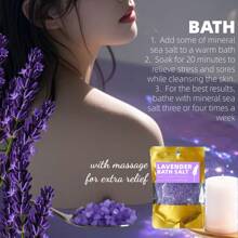 Natural Bath Salt, Lavender&Chamomile Mineral Sea Salt, 6 Bag, Easily Dissolving Sea Salts For Soaking & Bathing, Foot Soak, Skin Nourishing Fine Sea Salt