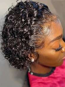 Krótkie Pixie Cut Koronkowa Peruka Kręcone Peruki Z Ludzkich Włosów 13x1 Przednia Przezroczysta Koronka Dla Kobiet 6 Cal Krótkie Kręcone Kinky Ludzkie Włosy Peruka Głębokie Kręcone Brazylijskie Włosy Peruka Z Prawdziwych Włosów Dla Urody I Pielęgnacji Osobistej