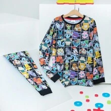 pokemon Pyjama & Long PJ Set Soft Breathable Pikachu Nightwear Loungewear Comfy Jammies Sleepwear Anime Gift - Multicolor - View 2