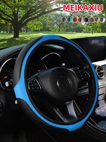 MEIKAXIU Carbon Fiber PU Leather Sports Style Car Steering Wheel Cover Without Inner Ring, Suitable For 14.5-15 Inch Cars, All-Season Universal Car Decor For Women - Carbon Fiber Four-circle Model - View 11