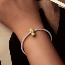 WOSTU 1pc 925 Sterling Silver Good Luck Red Chinese Elements Charm Beads Pendant Gold-Plated For Women Fit DIY Bracelet Necklace Original Fine Jewelry