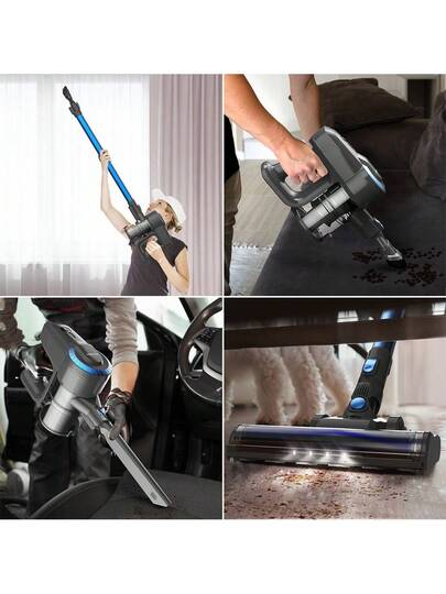 YISORA N300 Cordless Stofzuiger Cleaner, 20kPa Powerful Suction, 0.8L Dust Bin, 2200mAh Battery, Up To 40min Runtime, Cleaning Modes, <70dB, Ultra Lightweight, Blauw view 3