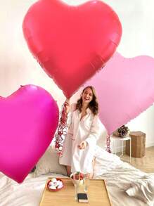 1pc/2pcs 63 Inch Giant Heart Shape Foil Balloon With Gold Foil "I LOVE YOU" Print, Suitable For Wedding, Engagement, Anniversary, Valentine's Day Party Decoration Back To School Valentine's Day - Multicolor - View 1