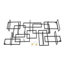 10 Bottles Wall Mounted Wine Rack Geometric Shape Wine Storage Display Case - Black - View 10