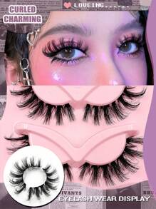 5 Pairs Asiteo Faux Mink Eyelashes, Transparent Band, Fluffy & Natural, Thin & Invisible, 3D Lashes - 尖尾漫畫款 - 查看 2
