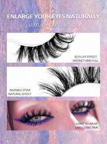 5 Pairs Asiteo Faux Mink Eyelashes, Transparent Band, Fluffy & Natural, Thin & Invisible, 3D Lashes - 尖尾漫畫款 - 查看 4