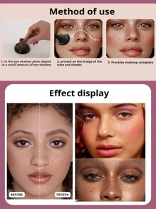 1 个硅胶雀斑印章，时尚雀斑化妆工具，适合日常活动、舞会和派对
