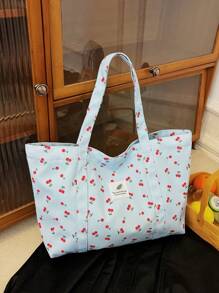 Bolsa de tela estampada, ideal para vacaciones, ocio, compras, bolso de hombro, bolsa de compras, viajes a corta distancia, bolso de viaje grande de hombro, nueva bolsa de verano, bolsa de viaje para mamá, estilo artístico de bolsa escolar y mochila para mujeres o estudiantes, perfecta para libros, compras, regreso a la escuela y talla grande