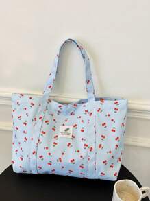Bolsa de tela estampada, ideal para vacaciones, ocio, compras, bolso de hombro, bolsa de compras, viajes a corta distancia, bolso de viaje grande de hombro, nueva bolsa de verano, bolsa de viaje para mamá, estilo artístico de bolsa escolar y mochila para mujeres o estudiantes, perfecta para libros, compras, regreso a la escuela y talla grande