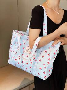 Bolsa de tela estampada, ideal para vacaciones, ocio, compras, bolso de hombro, bolsa de compras, viajes a corta distancia, bolso de viaje grande de hombro, nueva bolsa de verano, bolsa de viaje para mamá, estilo artístico de bolsa escolar y mochila para mujeres o estudiantes, perfecta para libros, compras, regreso a la escuela y talla grande