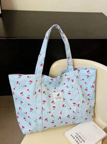 Bolsa de tela estampada, ideal para vacaciones, ocio, compras, bolso de hombro, bolsa de compras, viajes a corta distancia, bolso de viaje grande de hombro, nueva bolsa de verano, bolsa de viaje para mamá, estilo artístico de bolsa escolar y mochila para mujeres o estudiantes, perfecta para libros, compras, regreso a la escuela y talla grande