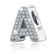Easvnya Silver Zirconia English Alphabet A-Z Pendant, Suitable For Handmade Bracelets/Necklaces, Minimalist & Fashionable Jewelry Charm, DIY Craft, Women's Birthday Party Gift