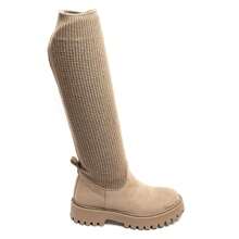 Bottes Montantes And Tige Stretch En Maille Côtelée And Semelle Crantée - Khaki9667 - View 3