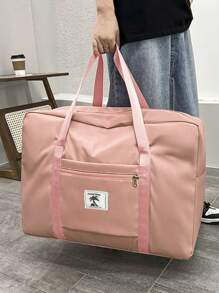 1 件大容量行李旅行行李袋，过夜假日运动健身包，周末随身手提包休闲多功能便携式单肩包，简易打包行李袋非常适合商务、度假、户外、滑雪、运动健身、手提包旅行包假日行李袋周末包旅行箱过夜包行李袋随身包大学包行李袋周末包医院包粉色防水包冬季
