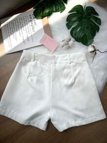 Women's Tailored Shorts 2 Button Zipper Casual Simple Fashion Versatile New Style/SP001 - 白色 - 查看 3