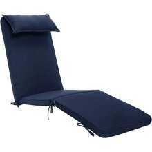 Luxury Steamer Chair Cushion With Head Pillow In Cool Navy - 1 - View 1