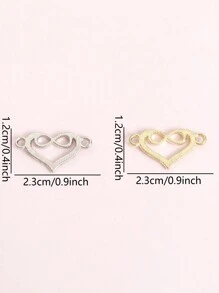 15 件小巧可爱水钻镶嵌空心心形连接器，带无限符号/幸运数字 8 设计 - 情侣手链、项链、脚链 DIY 无限爱链接吊坠 - 情人节礼物的理想选择